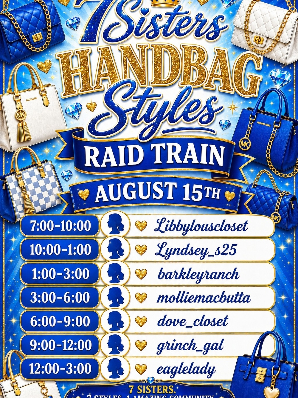 1-5 Give Aways Seven Sisters Raid Train Show 😍💜🦅